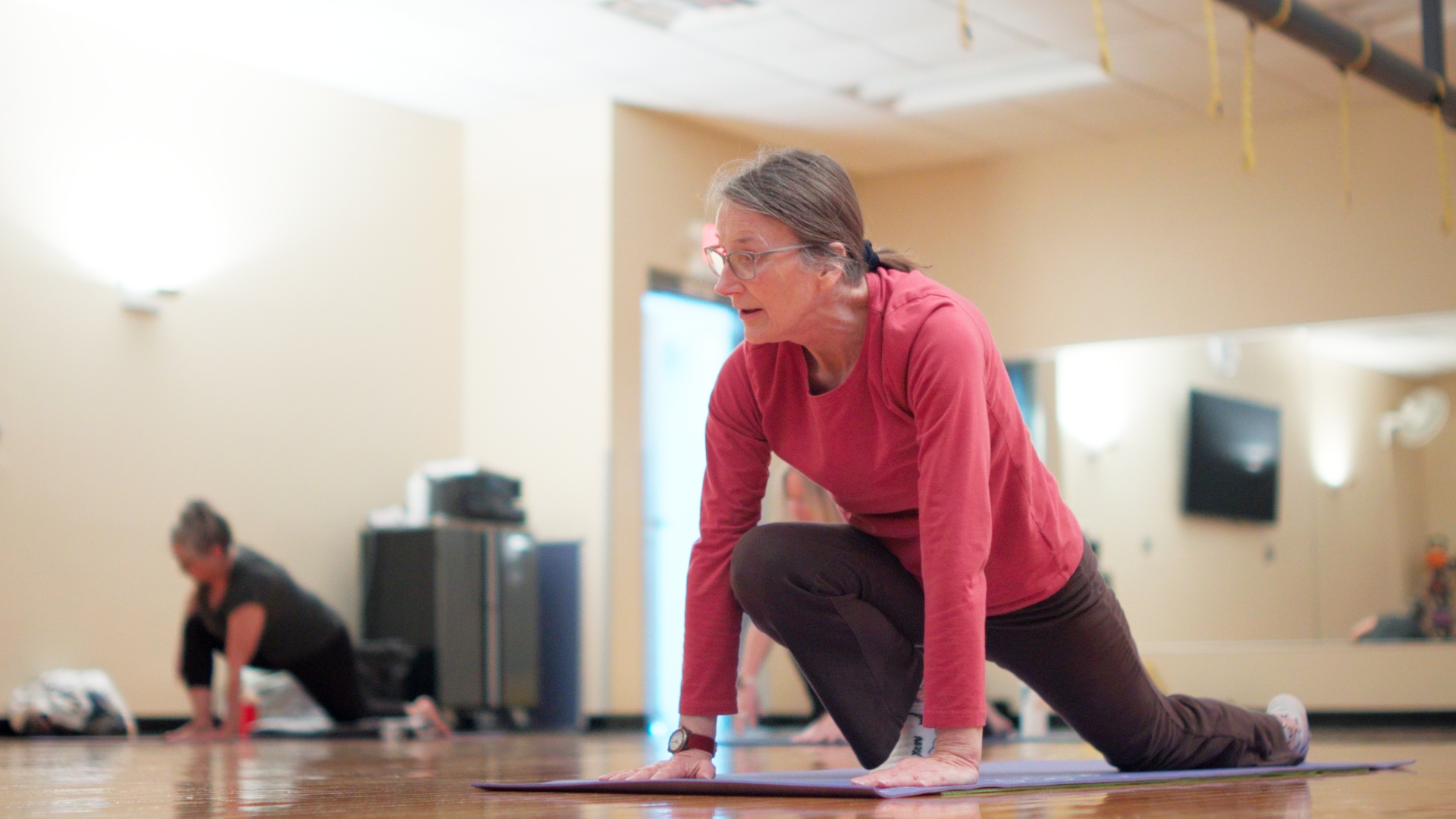 United for Waukesha Resiliency Center participant in yoga class at the Waukesha YMCA.