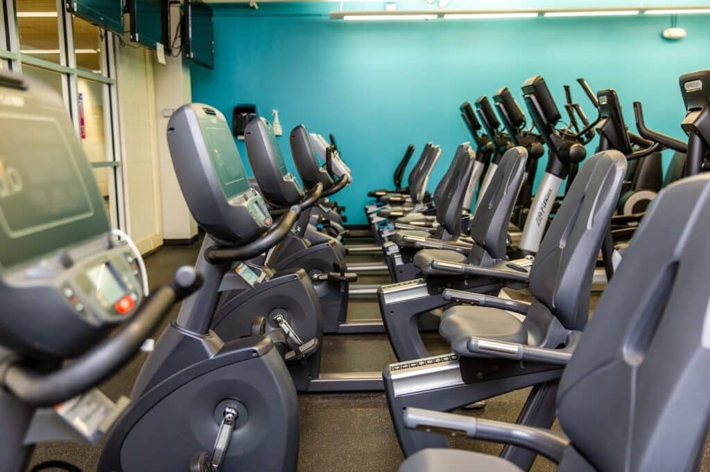 Southwest_Closeup of stationary bikes in gym