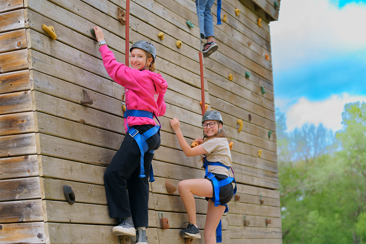 YMCA Adventure Guides Participants Rock Climbing
